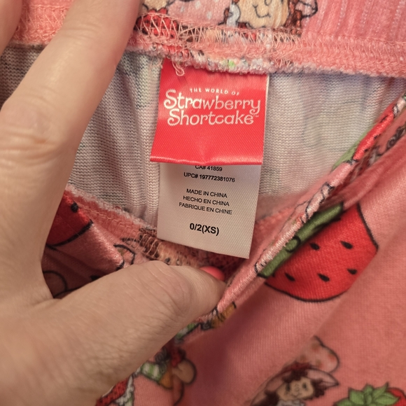 Pink Strawberry Shortcake Print Women's Pajama Pants - Picture 4 of 4